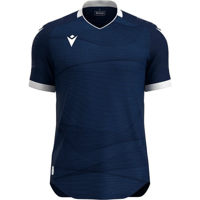 Macron Wyvern Eco Shirt Korte Mouw Heren - Marine / Wit | Maat: 3XL
