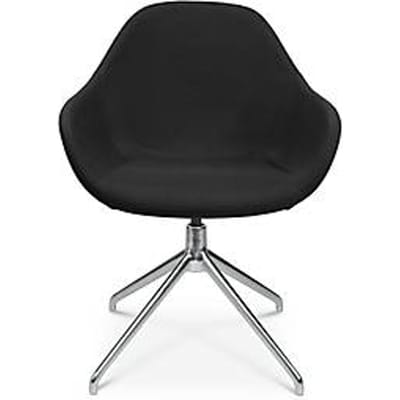 Conferentiestoel Topstar Sitness Life 2.1, draaibaar/zitting in hoogte verstelbaar, armleuningen, B 350-480 x D 460 x H 460-490 mm, 4-poots onderstel, gepolijst aluminium & stof, h.grijs