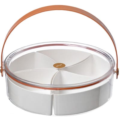 Compartiment pour assiettes de fruits avec couvercle Transparent, poignée de grande capacité, récipient de stockage de collations facile à nettoyer