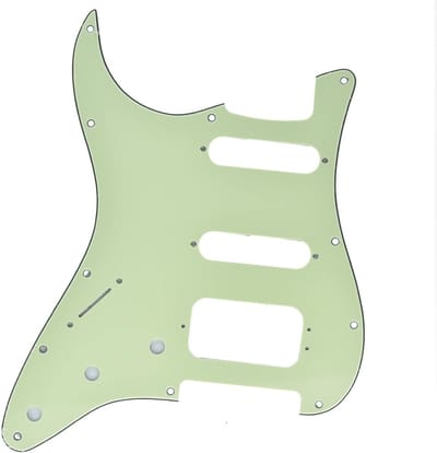 11-Hole Strat HSS Gitaar Pickguard voor 3-Screw Humbucking Pickup Bevestiging - Geschikt voor Fender Stratocaster - Mint Groen, Hoogwaardige Bescherming, Perfecte Pasvorm