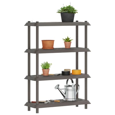 vidaXL - Plankenunit - 4-laags - 100 - x - 40 - x - 136,5 - cm - PP - Lichtgrijs