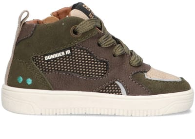 BunniesJR 225656-469 Jongens Hoge Sneakers - Groen - Leer - Veters