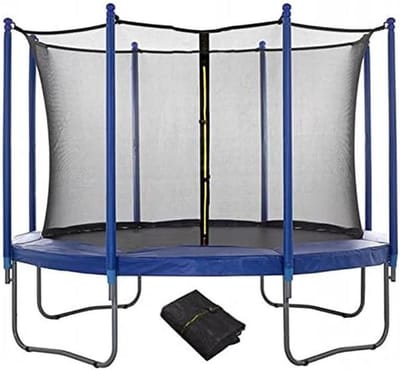 Trampoline Veiligheidsnet - Binnennet Valbescherming - Veilig Springen - Universele Pasvorm - 396 cm 8 Palen - Zwart
