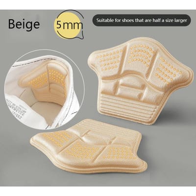 5D Mannen Hielbeschermers Stickers Comfort Leer Schoenen Pads Sneakers Binnenzolen Voetpijn Verlichters Maat Aanpassen Kussen Verzorging Inzetstukken beige
