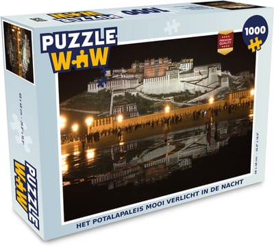 Puzzel Het Potalapaleis mooi verlicht in de nacht - Legpuzzel - Puzzel 1000 stukjes volwassenen
