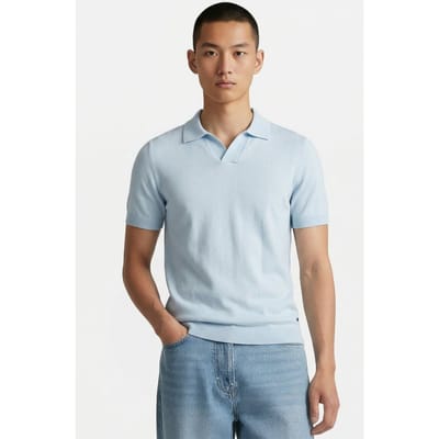 No Excess Pullover Short Sleeve V-polo Sky Größe: M | Pullover Outlet | Herren