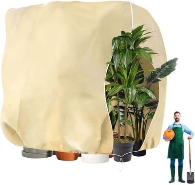 Unyqoos® Ademend vorstbeschermingsdoek voor planten met ritssluiting en koord