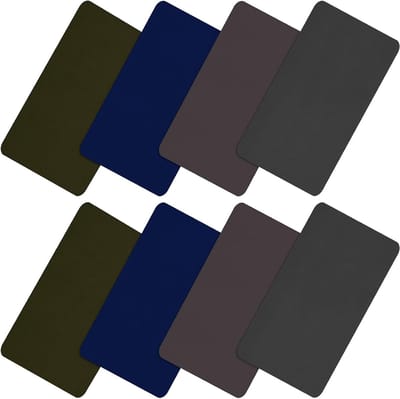 8 Zelfklevende Nylon Reparatie Patches - Lichtgewicht, Waterdicht voor Kleding, Jassen, Tenten en Tassen (Donkergrijs, Bruin, Legergroen, Donkerblauw)