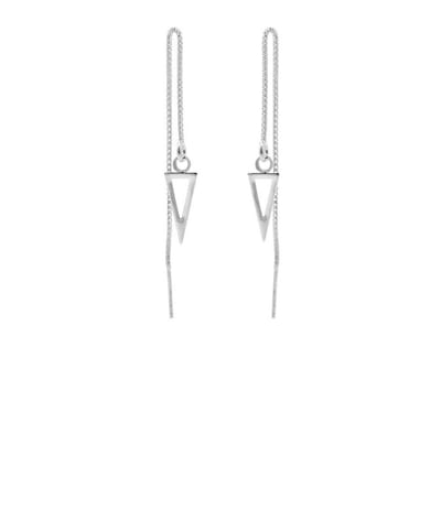 Karma Pull Through Triangle Silver Oorbellen M1801