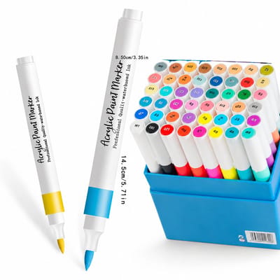 Acrylmarkerset - 48 kleuren in doos - voor tekenen en doodles - geschenkverpakking