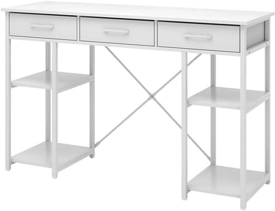 Bureau met 3 lades en open planken - 120 x 78 cm