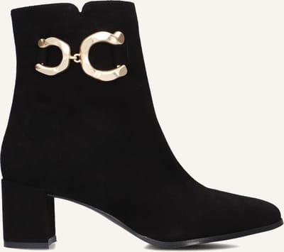 Notre-V 8558 Enkellaarsjes - Enkelboots met rits - Dames - Zwart - Maat 38