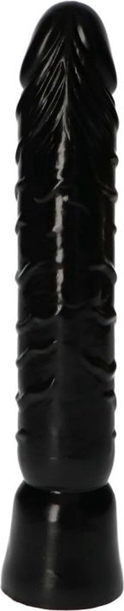 Lusty Anaal Dildo Sebastiano - Zwart - 26X6 CM - Realistisch - Geribbeld - Zuignap