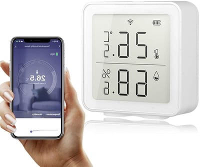 Draadloze Temperatuur- en Vochtigheidsensor voor Thuisautomatisering, Slimme Hygrometer en Thermometer, Compatibel met Alexa en Google Home