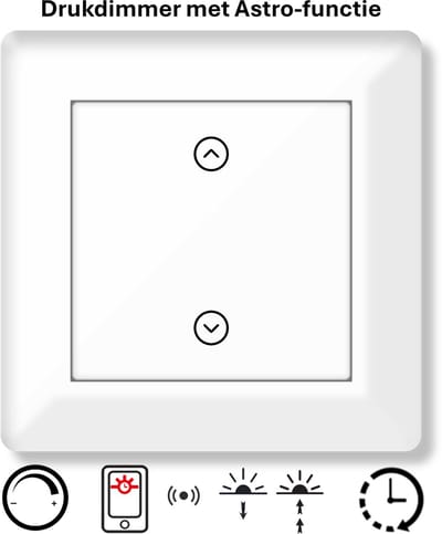 Freelux Led Dimmer - Astro Tijdschakelaar - Bluetooth met app - 230VAC - 500W/2,1A - Inbouw - Stopcontact - Faseafsnij - Signaal wit glans