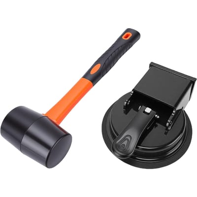 Outil de fixation pour joints de sol Ventouse noire et Marteau Grabber de sol portable pour sols stratifiés et parquets