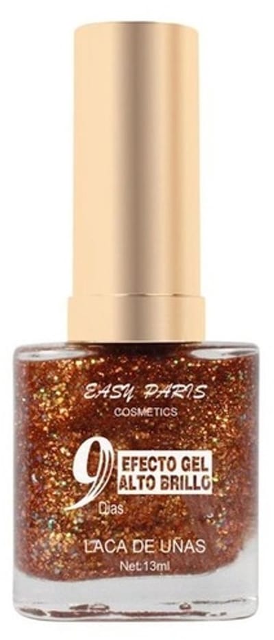 Easy Paris - Nagellak - Transparant met goud en multi gekleurde glitters - 1 flesje met 13 ml inhoud - Nummer 056