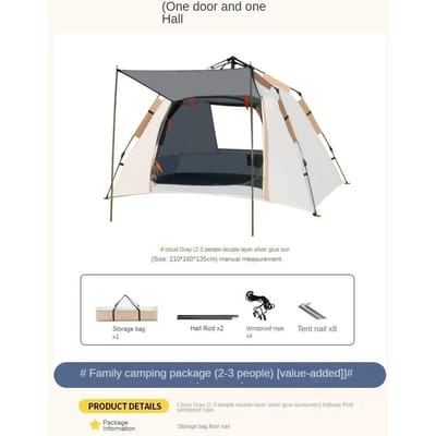 Buiten Automatische Verdikte Snel Open Winddicht Storm Park Tent Buiten Kamperen Draagbare Opvouwbare Tent Zon Bescherming tent white