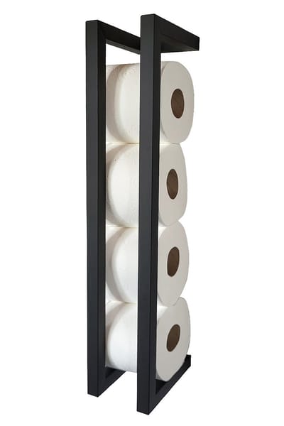 Sanics® Reserverolhouder Zwart - Rollenhouder - Wc papier houder Hangend - Toiletrolhouder voor 4 Rollen - Handdoekrek houder - WC Rolhouder