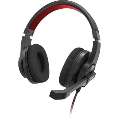 Hama On Ear headset Kabel Stereo Zwart, Rood Volumeregeling Computer
