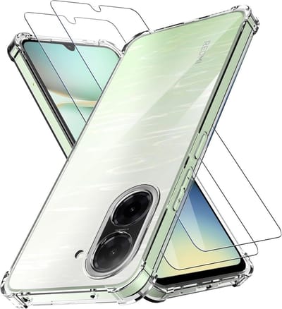 Hoesje geschikt voor Xiaomi Redmi A5 4G (EU Version) backcover Shockproof siliconen Transparant en 2 stuks Screenprotector Gehard Glas