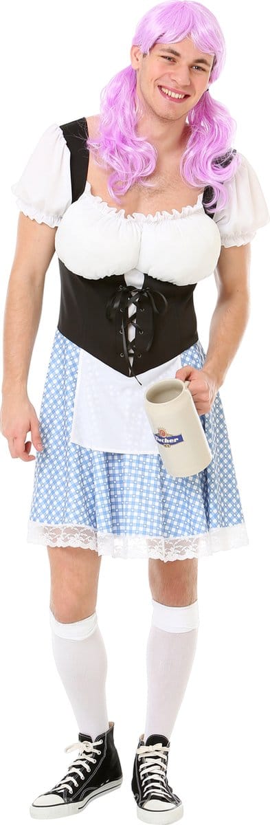 Partychimp Heren Dirndl Helmut Oktoberfest Heren Carnavalskleding Heren - Blauw - Maat M/L