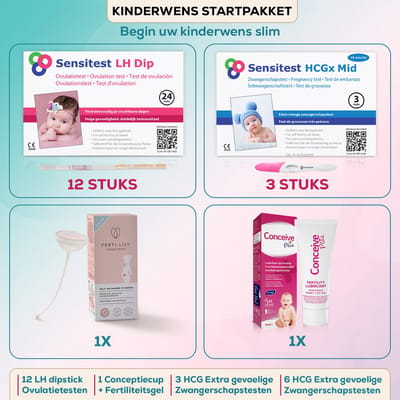 Kinderwens Startpakket – Ovulatietesten, Zwangerschapstesten, Conceptie Cup & Fertiliteitsgel – Compleet Instappakket - Zwanger worden