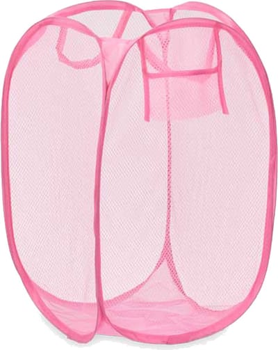Kipit Wasmand flexibel/opvouwbaar - roze - kunststof - 33 x 33 x 58 cm - 60 liter