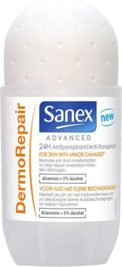 Sanex Advanced - Dermo Repair - Deodorant Roller - 24h Anti-Transpirant - 0% Alcohol - 50 ml