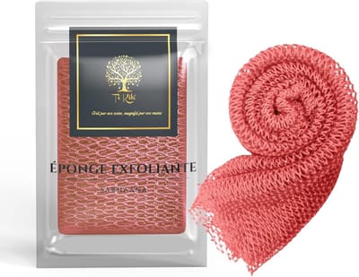 Peelingspons voor een zachte huid - Douchenet en exfoliator voor dames, heren en kinderen (koraal)