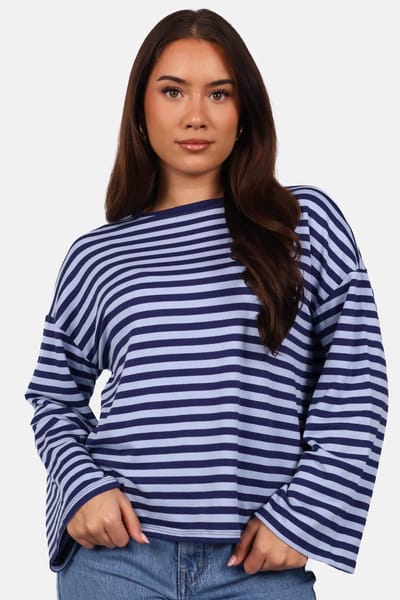 Getdrezzed Top - Maat: L - Gestreepte longsleeve in lichtblauw en blauw