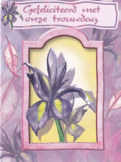 Bloemenkaartjes - 25 Stuks - Mini Kaartjes - 5 x 6,5 cm - Bloemist - Kadootjes - Gefeliciteerd met onze trouwdag - JK-271
