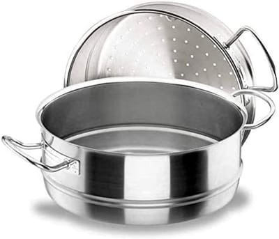 Stoompan 28 cm - Kookpan - Gezond Koken - Roestvrij Staal - 28 cm Diameter - Zilverkleurig