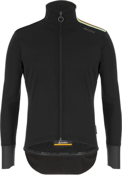 Santini Fietsjack Lange mouwen Zwart Heren - Official Uci Rainbow Vega Xtreme Jacket Black - M