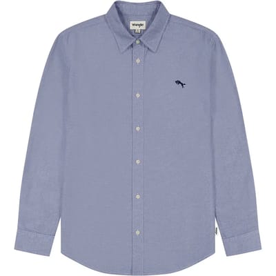 Overhemd Lange Mouw Wrangler 112350481 LS SHIRT-OXFORD BLUE