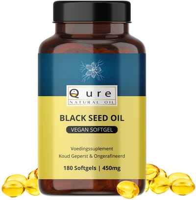 Zwarte Komijnolie Capsules 180 Stuks | 1800mg per Dag | Vegetarisch | Hoogwaardige Koudgeperste Black Seed Oil Capsules | Zwartzaadolie | Nigella Sativa | Zonder Gelatine