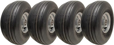 15x6.00-6 grasmaaierwielen met meerdere ribben, 6-laags P508-band, velg, 20 mm lagers (set van 4)