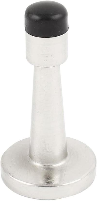 Deurstop - Deurwig Deurblokker - Voorkomt Deuren - Vloer Gemonteerd - 78 mm Hoog - Zilverkleurig