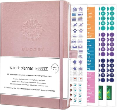 Financiële Planner - Budgetboek Organizer - Geldzaken Bijhouden - Niet-gedateerd Ontwerp - 176 Pagina's - Rosegoud