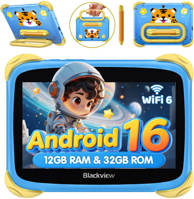 Blackview LINKMINIKIDS Tablet - 12GB RAM - 32GB ROM - 3000mAh- Android 16 - Blauw