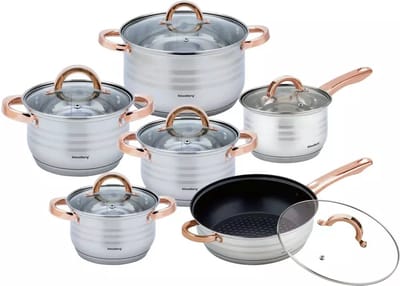 Klausberg 7700 - 12 delige pannenset - kookpannen - 16-16-18-20-24-24 cm - met deksel