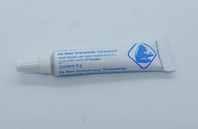 KRANENVET - 6 GRAM - TRANSPARANT - VOOR KOUD EN WARM KRANEN - GESCHIKT VOOR O - RINGEN - TEMP. BESTENDIG -40°C TOT +200°C