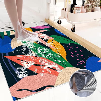 Douchemat Antislip - Badkamermat Zacht - Veilig Douchen - Hoge Waterdoorlatendheid - 150x150 cm - Blauw