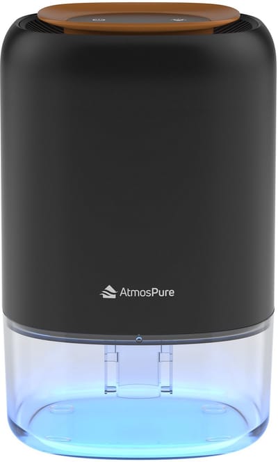 AtmosPure® Luchtontvochtiger AirDry Compact - Ontvochtigt 500 ml per Dag - Extreem Stil - RGB LED - Luchtreiniger voor Woonkamer, Slaapkamer & Badkamer