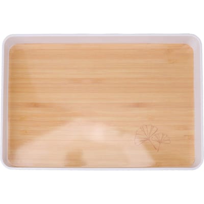 Rechthoekig Dienblad Plastic Stapelbaar Veelzijdig Serveerblad voor Documenten Boeken Cosmetica 35x23cm / 35x23cm / 13.8x9.1in beige
