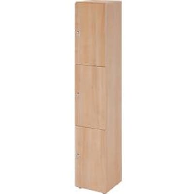 Topas Line lockerkast, 6 dossierhoogtes, 3 compartimenten, cilinderslot, B 400 x D 420 x H 2156 mm, notenhout/walnoot