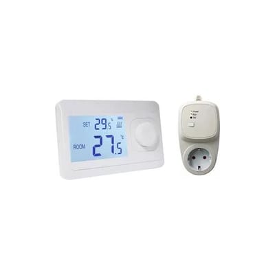 Draadloze eenvoudige thermostaat (Niet programmeerbaar) RF-OPTIMA easy inclusief PLUG in ontvanger -Penaarde (BE)