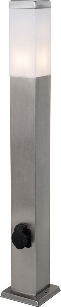 QAZQA malios - Moderne Buitenlamp met stopcontact - 1 lichts - H 80 cm - Staal - Buitenverlichting
