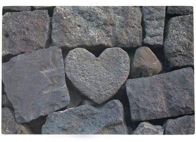 Deurmat Hart in steen 75x50cm