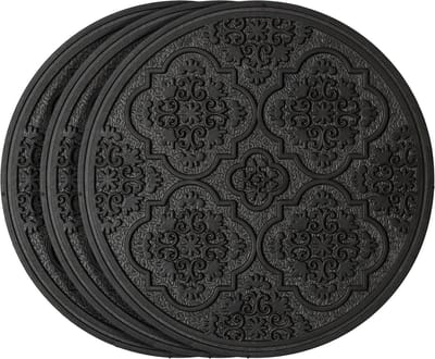 Sierstenen Tuin - Pad Stenen - Decoratief Pad - Gevulkaniseerd Rubber - Set van 3 - Zwart